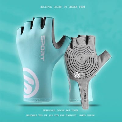 Nieuwe Zomer Fiets Handschoenen voor Mannen IJszijde Ademend Sport Zon Bescherming Antislip Slijtvast Yoga Mountainbike Handschoenen L