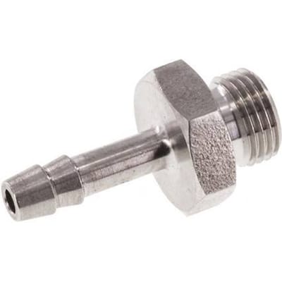 G 1/8'' Buitendraad x 4mm RVS Slangpilaar 40 Bar