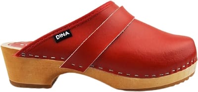 Dina Zweedse klompen - Tuinklompen - Thuisklompen - Dames klompen - Effen Rood - maat 36