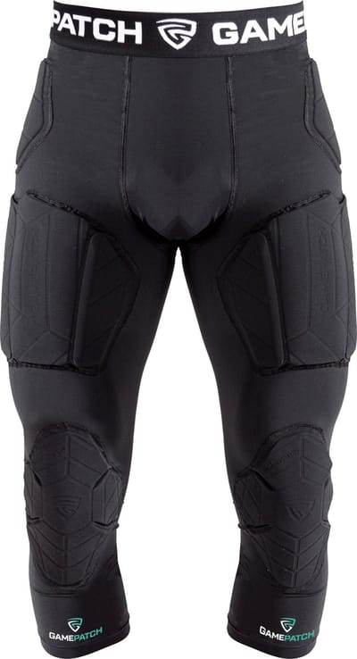 GAMEPATCH | Padded 3/4 tights with full protection | Zwart | Maat S | Basketball | Handball | Urban Sports