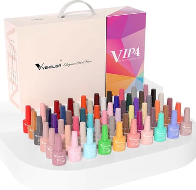 Venalisa® VIP4 Gellak Set XL - Professionele Gellak Cadeau Kit - Gelnagels - 60x Gellak Box - HEMA- & TPO-vrij - Gel Polish Set - Luxe verpakking - Inclusief Primer - Base Coat - Mat Coat - Top Coat - Complete Gelnagels set