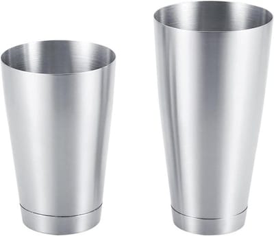 Roestvrijstalen Cocktail Shaker Set - 600/750 ML - Barman Shakers - Mengbekers voor Boston Martini Cocktail - Zilver .