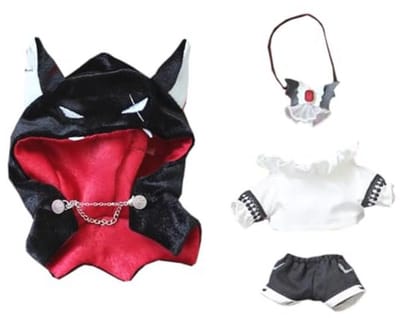 Poppenkleding Set met Sjaal, Vlinderdas en Accessoires voor 10 cm Pluche Poppen