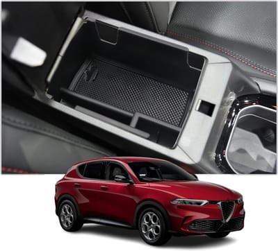 Organizer voor middenconsole, opbergdoos voor Alfa Romeo Tonale 2022-2024, praktische tray, auto-accessoires, zwart en functioneel