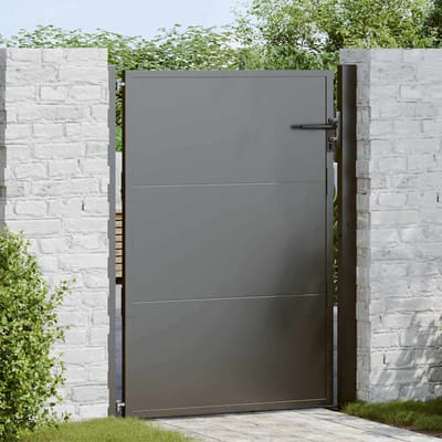 vidaXL - Tuinpoort - 110 - x - 130 - cm - Gepoedercoat - staal - Zwart - Vergrendelbaar