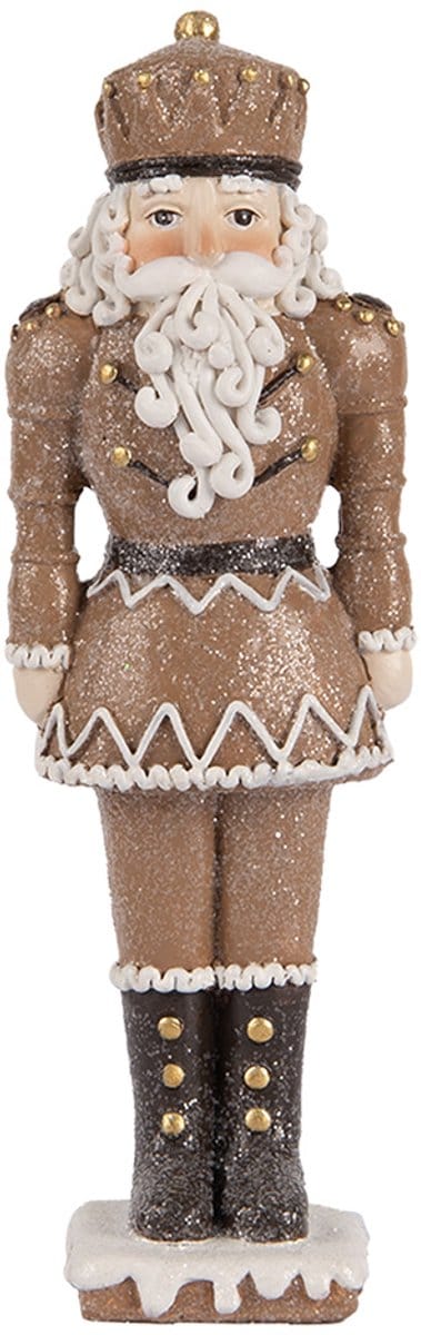 Clayre & Eef Kerstdecoratie Beeld Notenkraker 6x5x18 cm Bruin Kunststof
