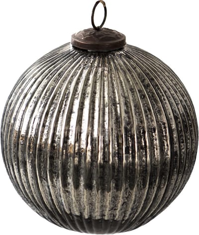 Clayre & Eef Kerstbal Overig Ø 15 cm Zwart Zilverkleurig Glas Kerstballen