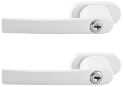 Malatec Raamknip - 2x - kunststof - metaal - wit - 13 x 2 cm - ramen afsluiten