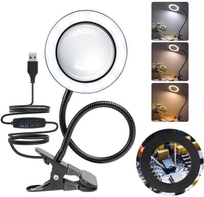 DailySupplies® Vergrootglas met Verlichting - Loeplamp - Vergrootspiegel Led - Zwart