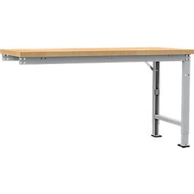 Manuflex aanbouw-werkbank Profi speciaal, tafelblad multiplex, 1750 x 700 mm, aluminium zilver