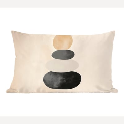 Sierkussens - Kussentjes Woonkamer - 60x40 cm - Japandi - Wabi sabi - Beige