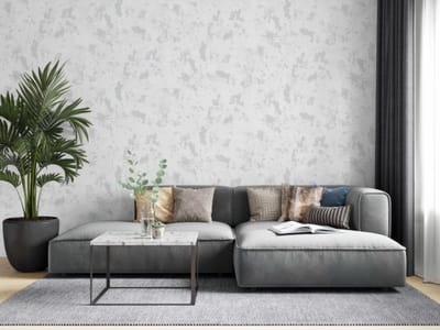 Behang met betonstuc look - Behang - Wandbekleding - Wallpaper - Vliesbehang - Zero - 0,53 x 10,05 M.