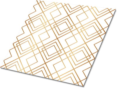 Tulup PVC Tegels - Gouden Lijnen Vinyl Tegels - 30 cm x 30 cm - Gouden Vloer Tegels PVC - Verpakking van 9 stuks - Vinyl Vloer Tegels - Geometrisch Plaktegels - Zelfklevende PVC Tegels - Plaktegels keuken en Badkamer