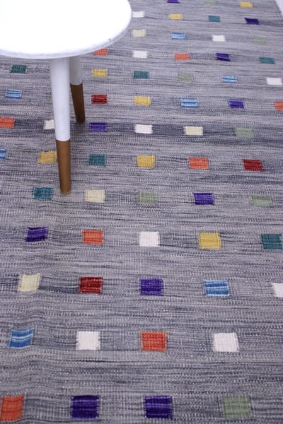 Grijs Tapijt Laagpolig Handgeweven Wollen Vloerkleed - Koho Afghan Modern Kelim 239x155 - 239x155cm- Modern - Woonkamer - Salon - Slaapkamer - Eetkamer