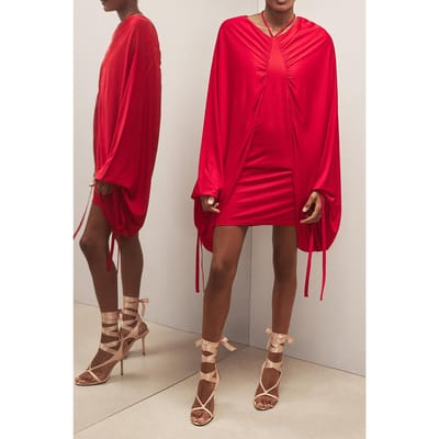 Reiss Batwing Jersey Mini Dress Red Maat: 4 | Mini Jurken Outlet | Dames | Rood