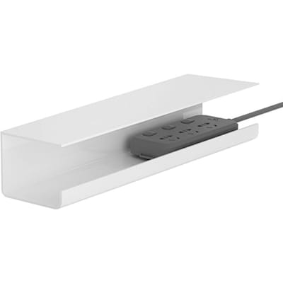 Plateau de gestion des câbles sous le bureau Réduit l'encombrement Durabilité Multiprise sous le bureau sans perforation blanc