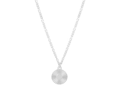 YO&NO - Ketting - Zilver -  Figaro - Rondje - Gediamanteerd - 1,4 mm - 42 + 3 cm - Sieraden vrouw - Gerhodineerd - Zilver 925
