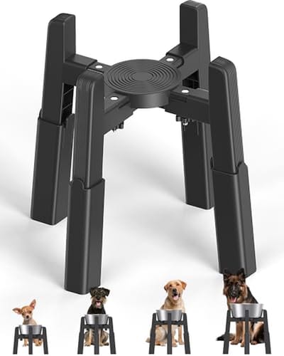 Hondenbak Standaard - Verhoogde Voerbak - Comfortabel Eten - Stabiel Antislip - 25.4 cm Hoog - Zwart