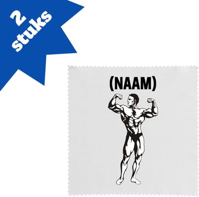 Akyol - bodybuilding met eigen naam brillendoekjes - Fitness - bodybuilder - sport - 17,8 bij 17,8 cm - 2 stuks