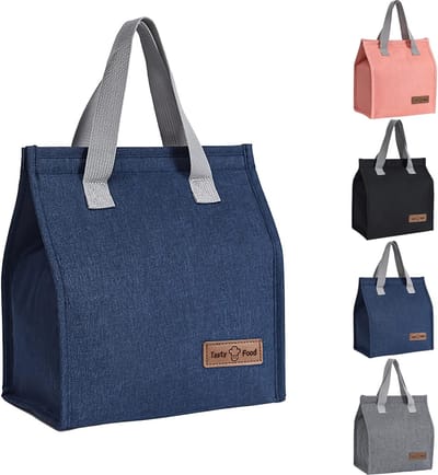 SnelShoppen - Yikki Lunchtassen voor Dames en Heren, Herbruikbare Geïsoleerde Lekvrije Lunchtas, Koeltassen voor Kinderen, School, Werk, Reizen, Cyaan