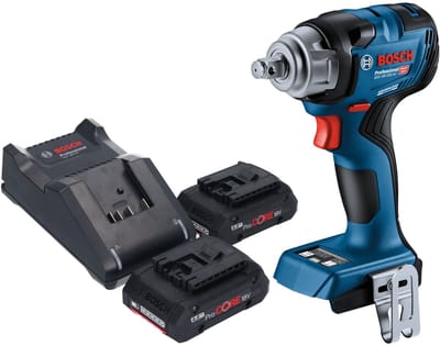 Bosch GDS 18V-330 HC Professionele accu-slagmoersleutel 18 V 330 Nm 1/2" borstelloos + 2x oplaadbare accu 4.0 Ah + lader