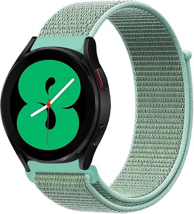 By Qubix - Geschikt voor Garmin bandje - Geschikt voor Garmin Venu / Sq / Sq2 / 2 plus - Sport Loop nylon bandje - Mintgroen - Smartwatch bandje 20mm