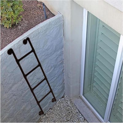 Kelder Ladder - Vluchtladder Noodladder - Veiligheid Thuis - Smeedijzeren Constructie - 40 70 inch - Zwart