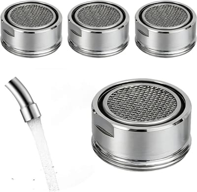 Set van 4 Keukenkraan Luchtverdelers, 24mm Waterbesparende Filterdoppen met Afdichting voor Gootsteen en Badkamer