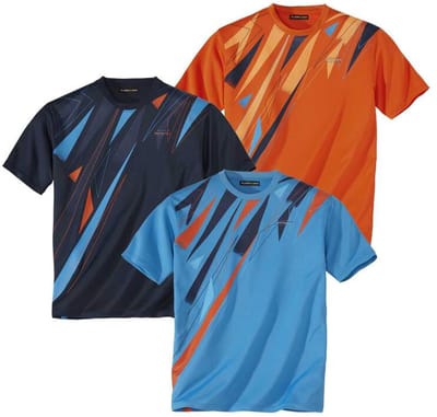 ATLAS FOR MEN - Set van 3 Summer Sport T-shirts - Heren - Verkrijgbaar in grote maten - 4XL