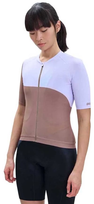 Poc Essential Road Print Korte Mouw Wielertrui Bruin,Paars XL Vrouw