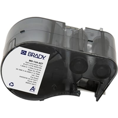 Brady M5-134-427 gelamineerde vinyl labels zwart op wit/transparant | 44,45 mm x 38,1 mm (origineel)