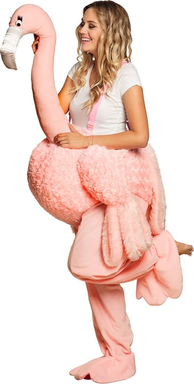Boland - Kostuum Op een flamingo (one size) - Volwassenen - Flamingo - Dieren