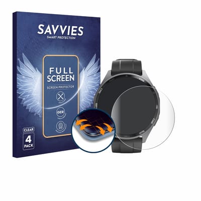 Savvies - Screenprotector voor Hama Smartwatch 7010 - Folie Beschermfolie transparant volledig dekking 4 Stuks