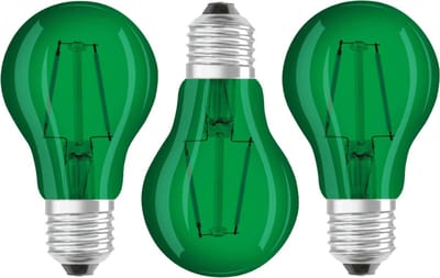 Fiestas Halloween feestverlichting lamp gekleurd - 3x - groen - 5W - E27 fitting - griezelige decoratie