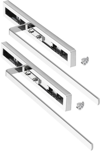 2 stuks SOTECH handdoekuittrekelement ELEGANCE chroom 1-armig 325 mm ingestoken, 470 mm verlengd handdoekrek