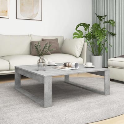 Salontafel - Koffietafel Woonkamer - Drankjes Plaatsen - Makkelijk Schoon te Maken - 100x100x35 cm - Betongrijs