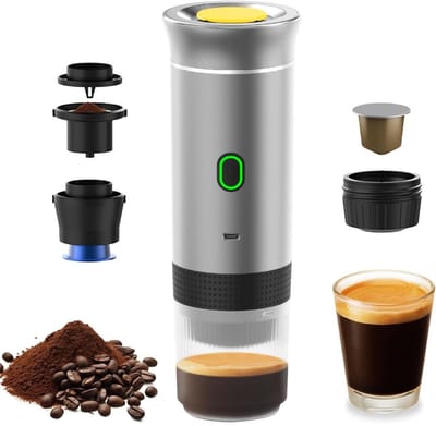 Draagbare Koffiemachine - Koffiezetapparaat Auto - Compact - Zilver