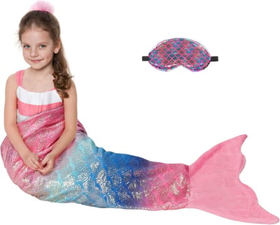Zeemeermindeken voor Kinderen - Knuffeldeken, Slaapzak en Fleecedeken voor alle Seizoenen, 155 x 48 cm
