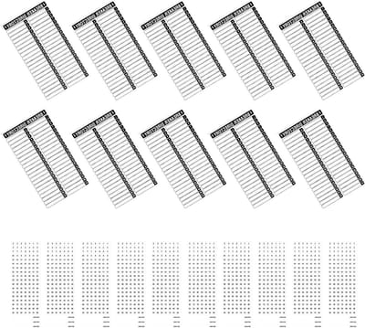 Paneellabels Sets - Groepenkast Stickers - Elektrische Identificatie - Scheurbestendig Materiaal - 10 Sets - Zwart