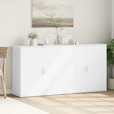 vidaXL - Dressoirs - 2 - st - 79x38x80 - cm - bewerkt - hout - wit