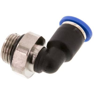 4mm x G1/8'' 90 graden L-verbinding Messing/PA 66 Insteekfitting Buitendraad Kort Draaibaar NBR [2 Stuks]