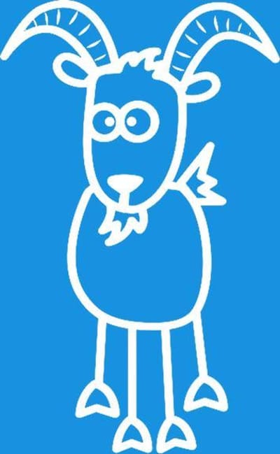 Geit - autosticker - wit - 6 cm