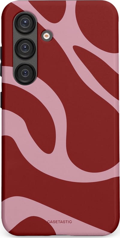 Casetastic hoesje geschikt voor Samsung Galaxy S25 - Dubbellaagse bescherming - Roze Rode Framboos Blobs - Fashion Case - Bordeaux Lila