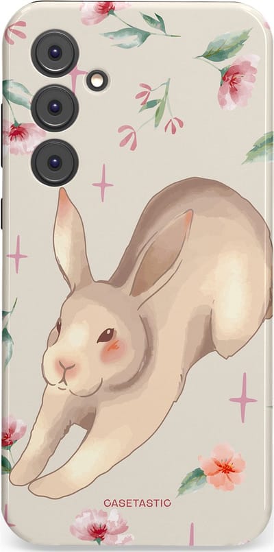Casetastic Hoesje Geschikt voor Samsung A35 - Stijlvolle Beschermende Duo-layer Case - Lief konijntje