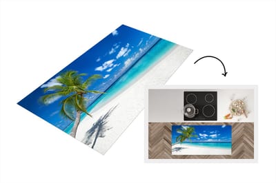 Keukenloper - Loper keuken - Strand - Zee - Palmboom - Eiland - 120x60 cm - Keukenloper vinyl