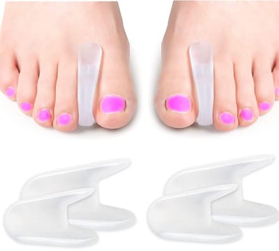Gel Hallux Valgus Tenenspreider Teencorrectie Teenscheider Silicone [4x] Teenscheider Siliconen-Ontlast uw voet, Silicone Teenafstandhouder voor overlappende tenen