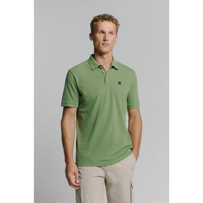 No Excess Polo Pique Garment Dyed Green Größe: S | Poloshirts Outlet | Herren | Grün