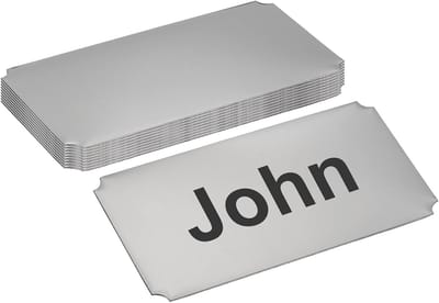 Metalen Naamplaatjes - Zelfklevend Bord - Personaliseren & Markeren - Duurzaam Roestvrij Staal - 10 x 5 cm - Zwart