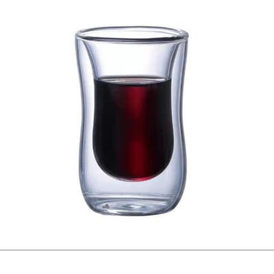Gobelet en verre à double paroi 80/220/300/400 ml, créatif, transparent, anti-brûlure, isolant thermique, pour eau, lait, jus de citron, café 300ML gray