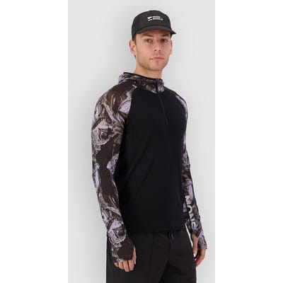 Mons Royale Temple Merino Long Sleeve Hood Thermo Shirt camouflage